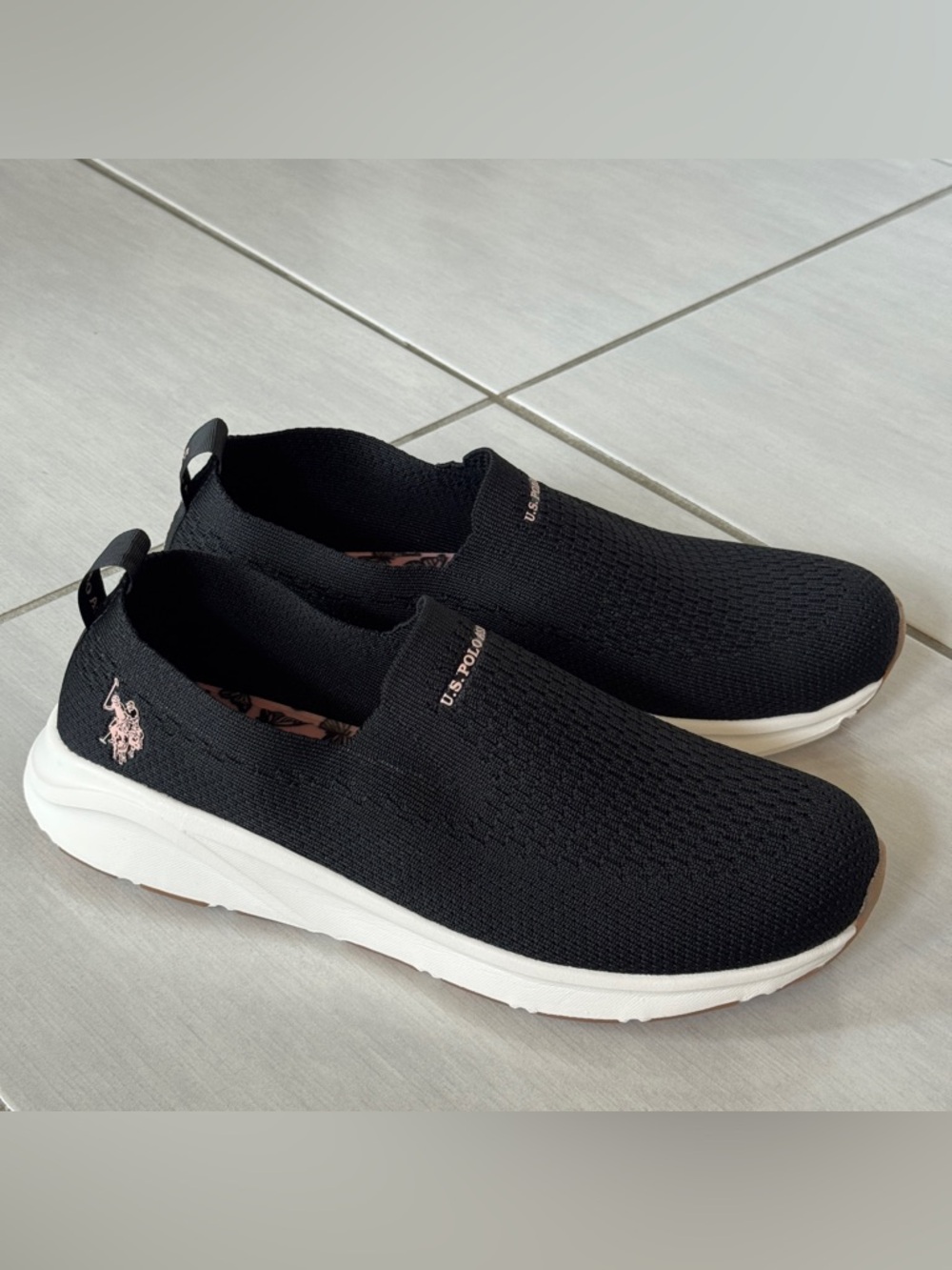 U.S. Polo Assn. Women's Comfort Insole Black Slip-On Sneakers. Size 11